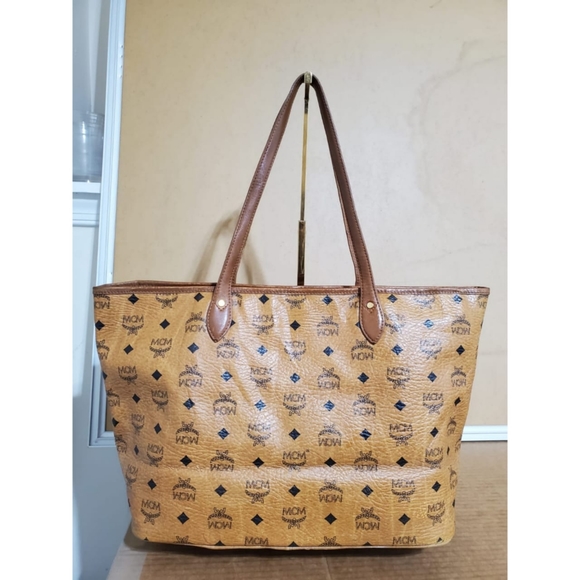 Authentic MCM Cognac Visetos Tote Bag - Picture 4 of 10